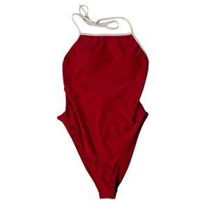 Forever 21 One Piece Swimsuit Red & White Size M